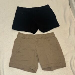 LOFT Black and Khaki Women's Bermudas. Size 0